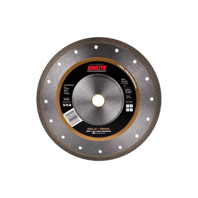 TARCZA GOLD-GRES 250X1.6/2.0X10X25.4/22.23 KINCZYK